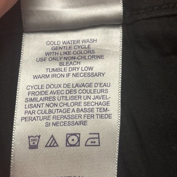 NYDJ Black Denim Skirt Size 16W 5-Pocket Fly Button Belt Loops Back Slit USA EUC - Picture 4 of 16